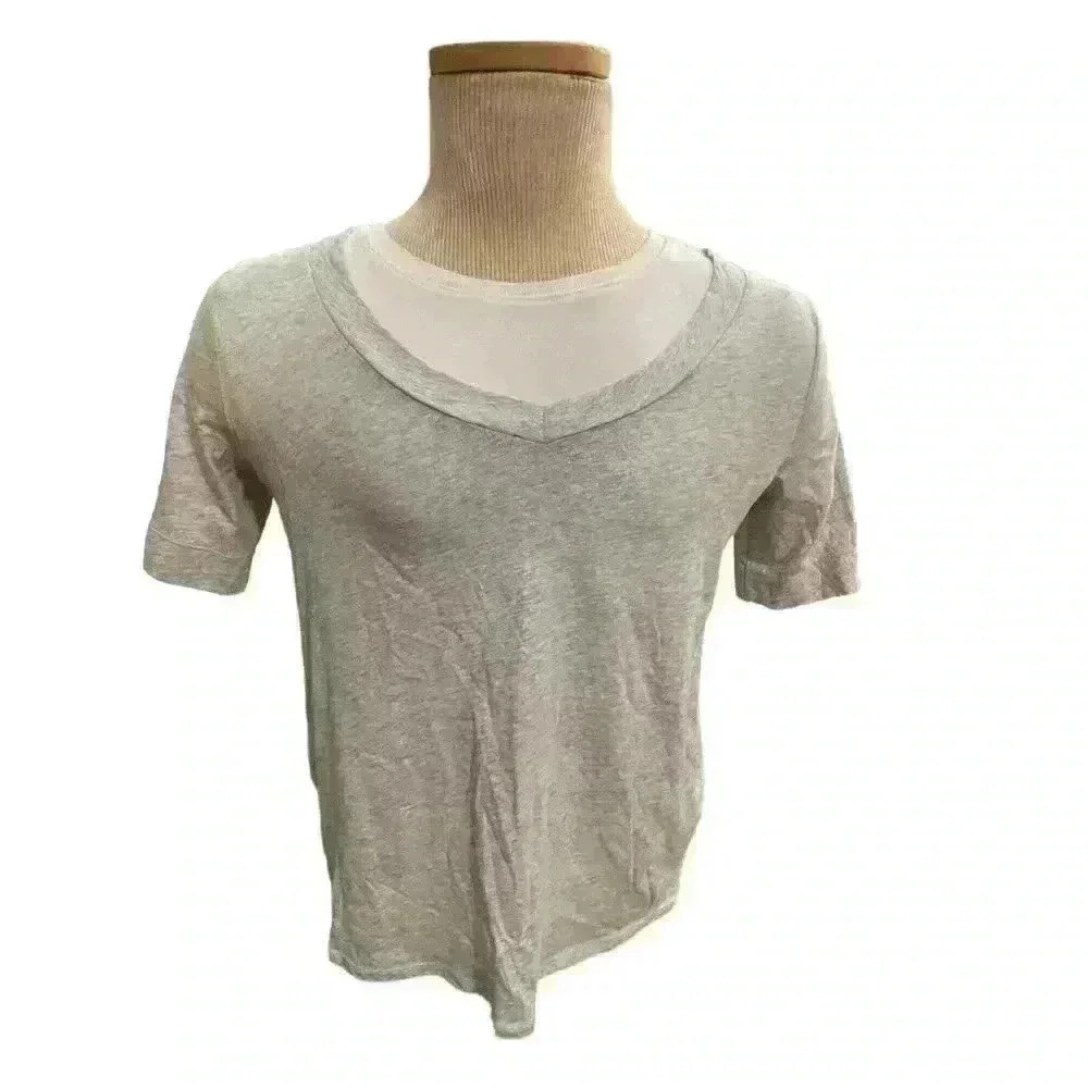 Ann Taylor LOFT Vintage Soft Tee Shirt scoop neck With Sparkle Accent